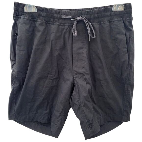LuluLemon Black Cotton‎ Double Front Pocket Linerless Athletic Men's Shorts - Picture 1 of 15